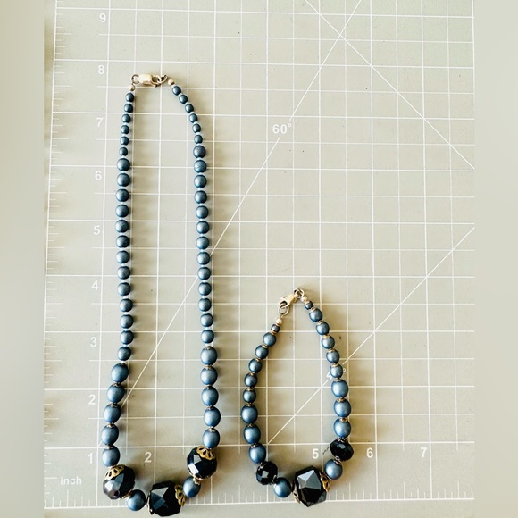 Vintage Blue Crystal Demi Parure Bracelet Set - Picture 11 of 12